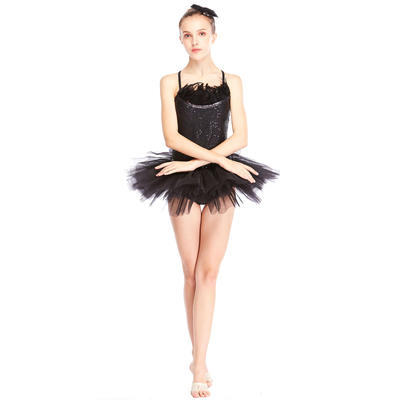 Black Swan Ballet Tutus Dance Costume Performance Wear Leotard Tutu Dress