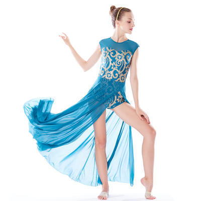MiDee Elegant Lyrical Floral Sequins Dance Dress Modern Ballet Wear Chinese Dance Costume