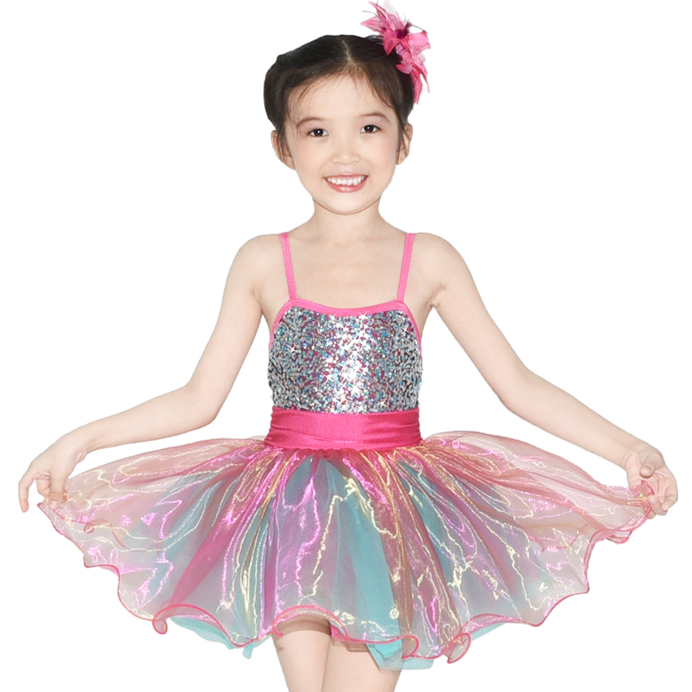 MiDee Glitter Ballet Dance Costumes Party Dress Children Dance Costumes