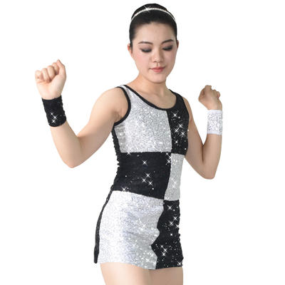MiDee Full Sequins Western Dance Dress Straight Tube Costume Dance Jazz Dress For Girls