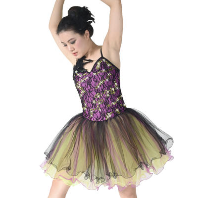 MiDee Sequins Long Ballet Tutu Braces Skirt Banquet Party Dresses For Girls Dance Costumes