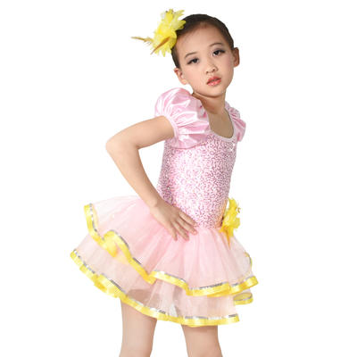 New Wholesale Fashion Flower Girls Tutu Sequin Ballet Costume Dress Kids Modern Dance Costumes