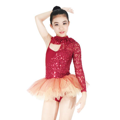 MiDee Children Printing Flower Ballet Dress Performance Dance Costume China
