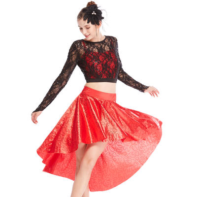 MiDee Contemporary  Sequin Midi Top With Skirt Dress Dance Costumes